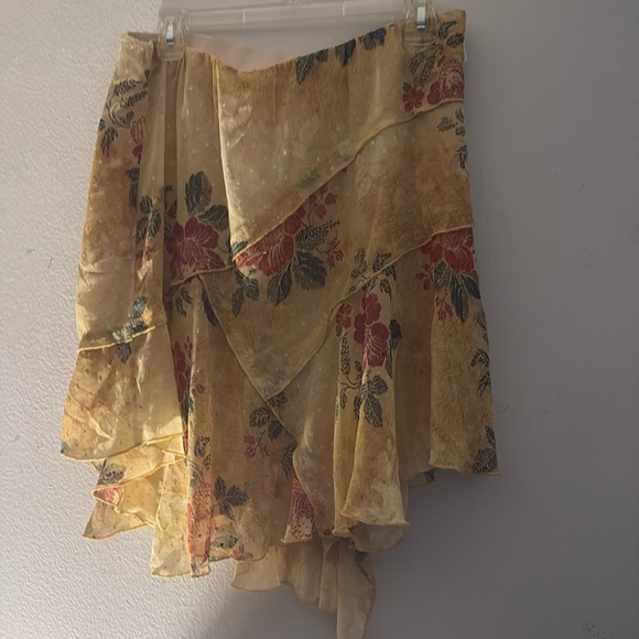 Free people Milly Asymmetrical Mini Skirt women’s sizes med large Apricot Combo - Picture 1 of 1
